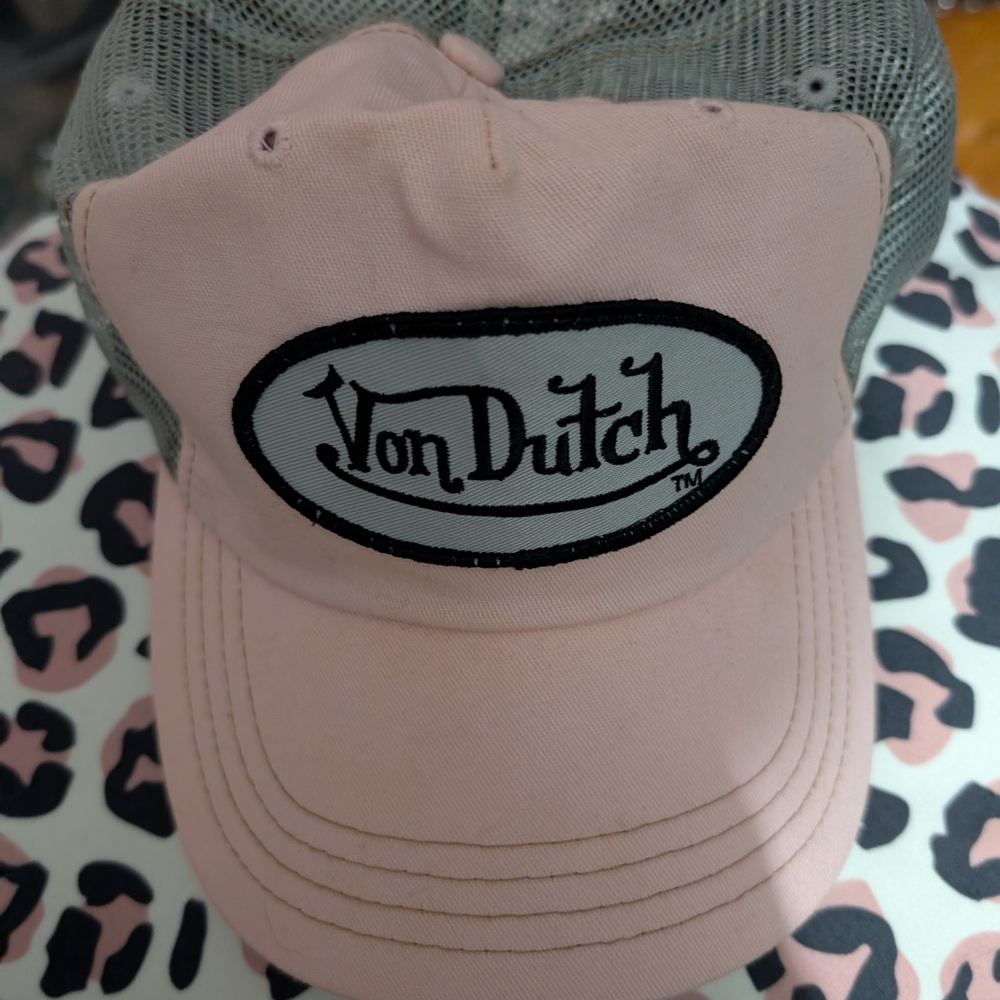 Von Dutch Pink and Gray Trucker Hat